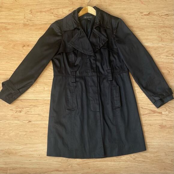 Black Trench Coat by INC International Concepts Woman’s XL #westerngoth - Picture 15 of 15